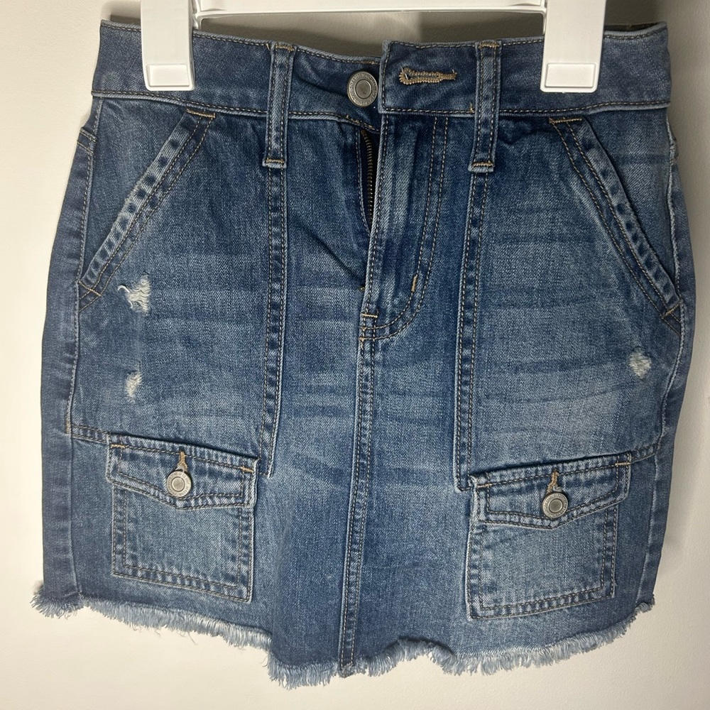 SO womens blue jean skirt